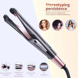 Curling Wand Hair Straightener Curler 2 in1